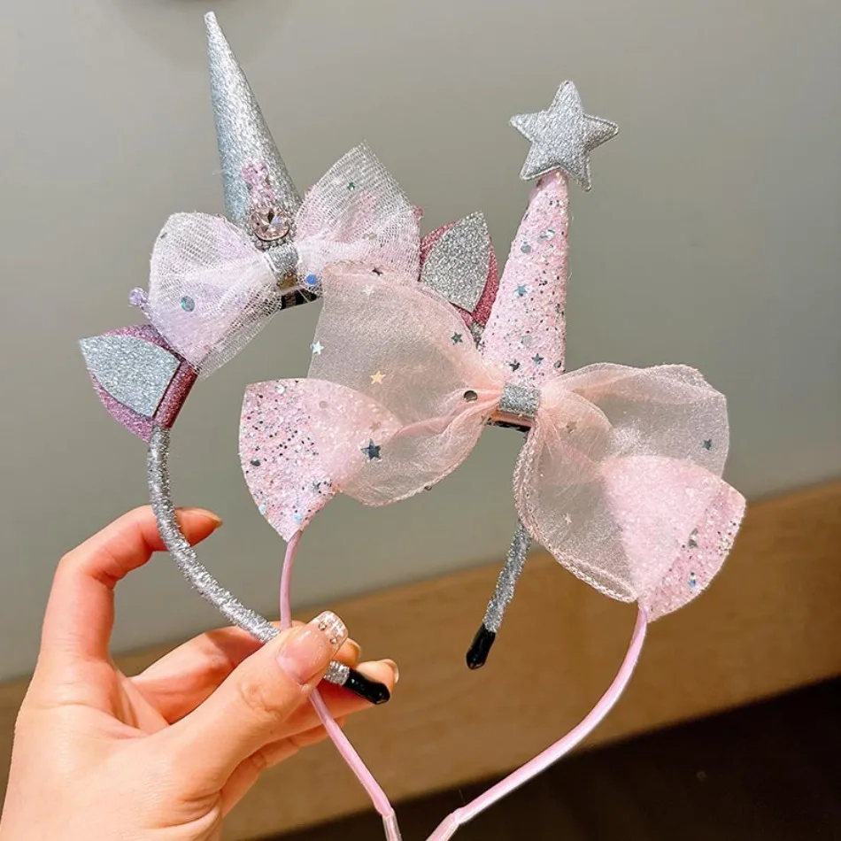 Unicorn Headband Hair Accessories Girl Princess Versatile Headband Pentagram Magic Wand Girl Sweet Headgear Fairy Hairpin zx07 view 3