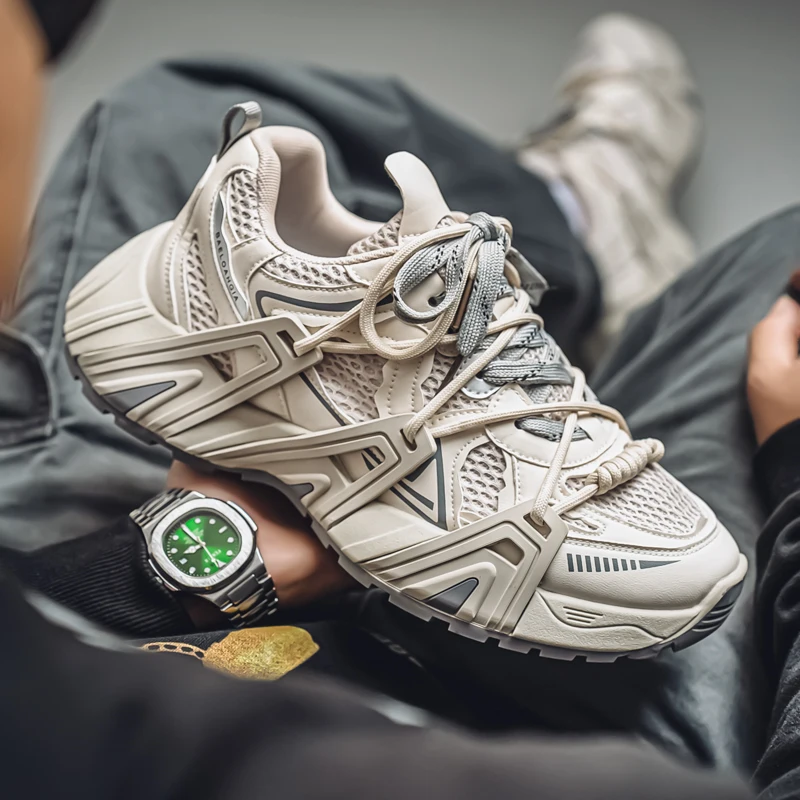 

Мужские уличные кроссовки на шнуровке, нишевая толстая спортивная обувь разного цвета, поступление, вулканизированная обувь, дышащая женская обувь в стиле панк