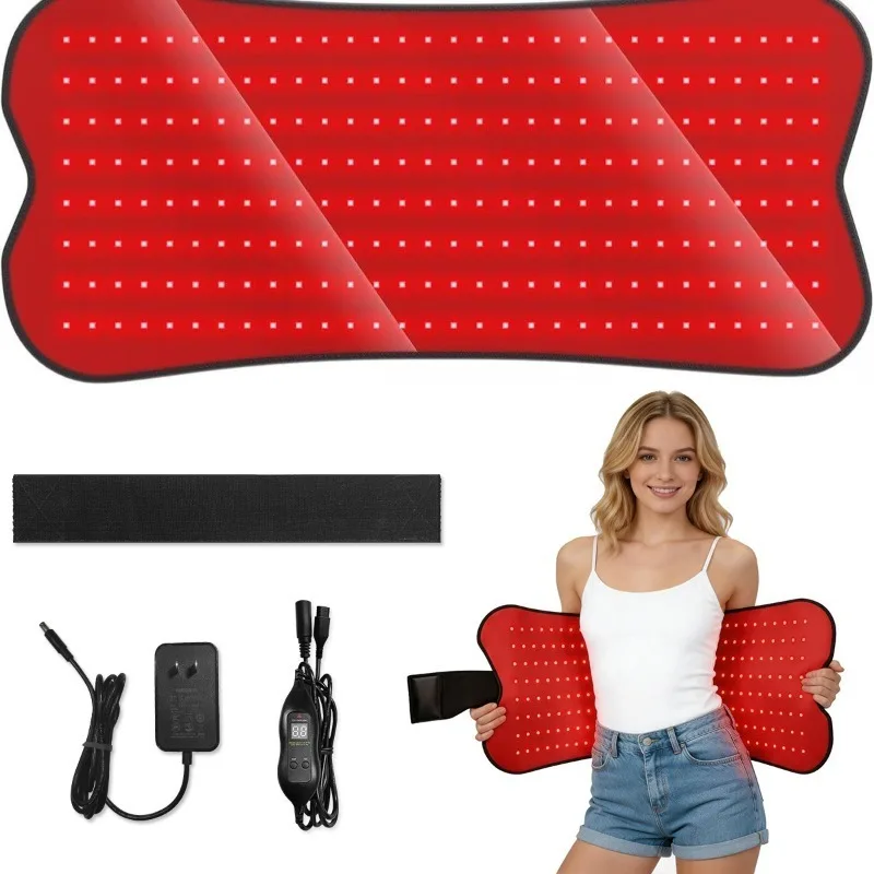 Red Light Therapy Electric Heating Waist Belt Yoga Cushion 252 LEDs Timing Temperature Control Hot Compress Seat Pad