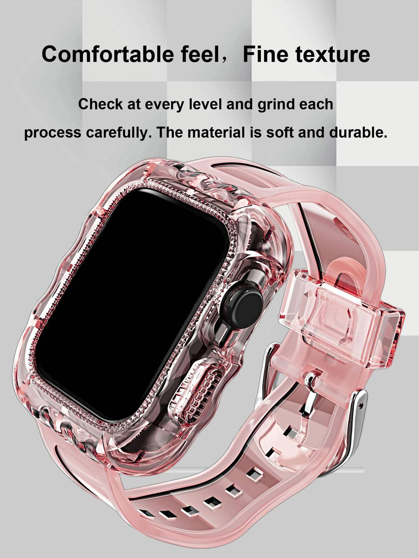 Transparent Silicone Strap for Apple Watch se 40mm 41 38 42 44 45mm Fashion Women Clear Bracelet for iWatch Series 8 7 SE 6 5 4