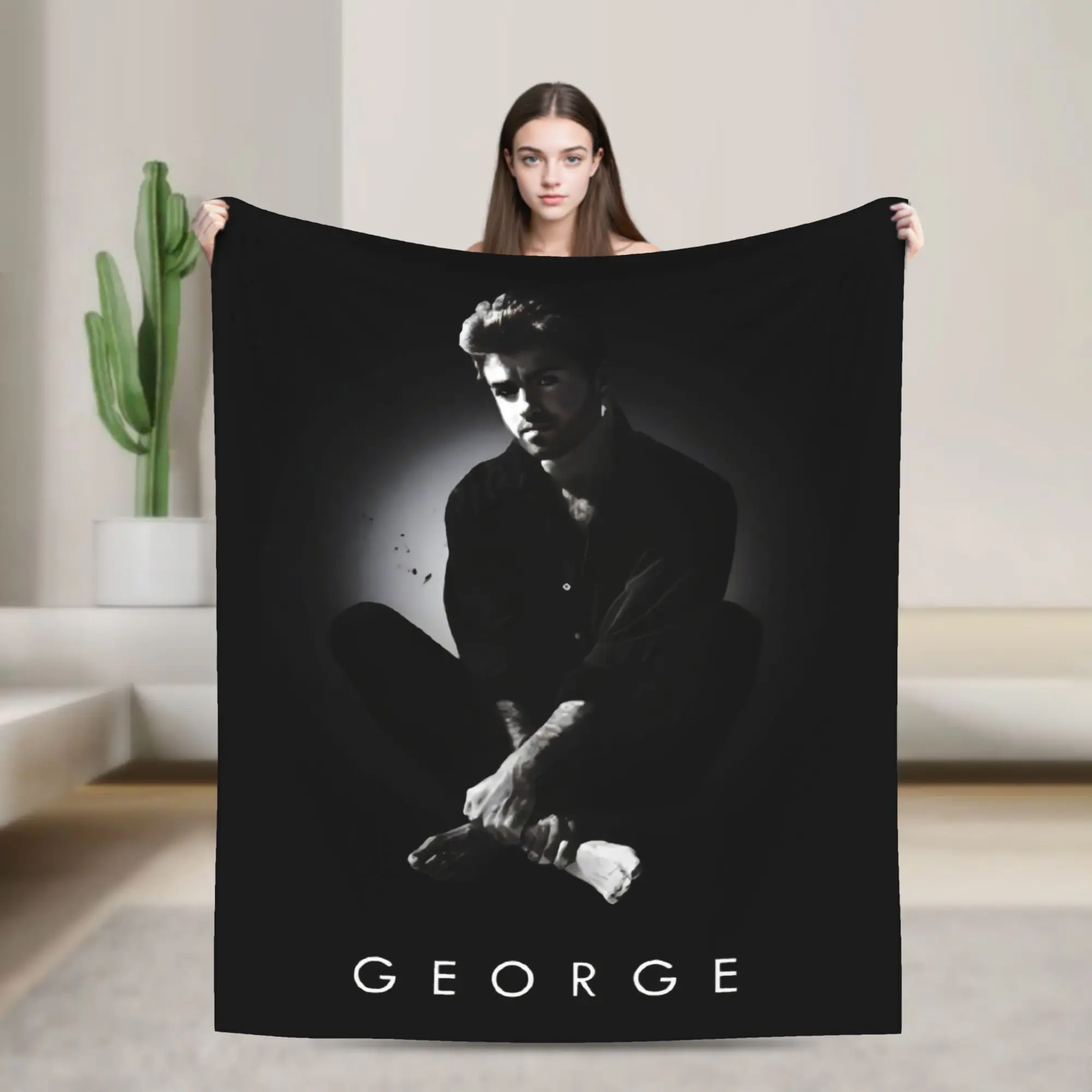George michae cobertor macio quente criança pelúcia lance cobertor novidade sala de estar colcha de flanela sofá cama capa
