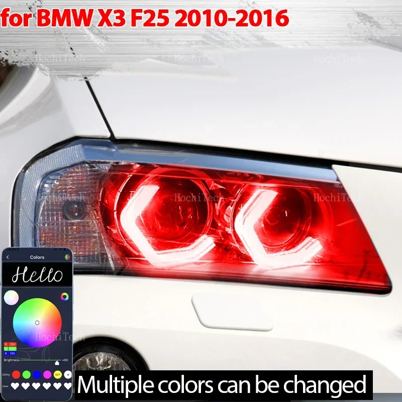 

M4 Style RGB Ring Angel Eyes Phone APP control remote LED Headlight Rings for BMW X3 F25 2010-2016 xDrive25i 30i 18d 20d 30d 35d