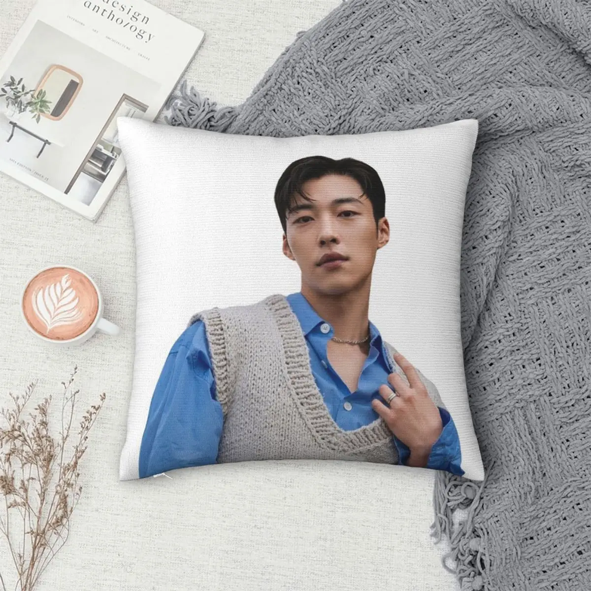 Kpop Actor Woo Do Hwan Square Pillowcase Cushion Cover Pillow Case Throw Pillow Cover for Home Bedroom Car