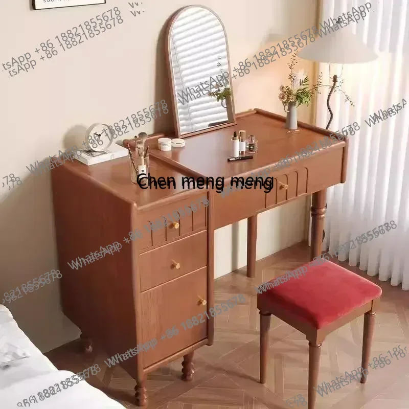 z183 French Dressing Table Makeup Vanity Set with Stand Storage Dresser Table Set with Mirrored Drawers and Stool Vanity Dresser