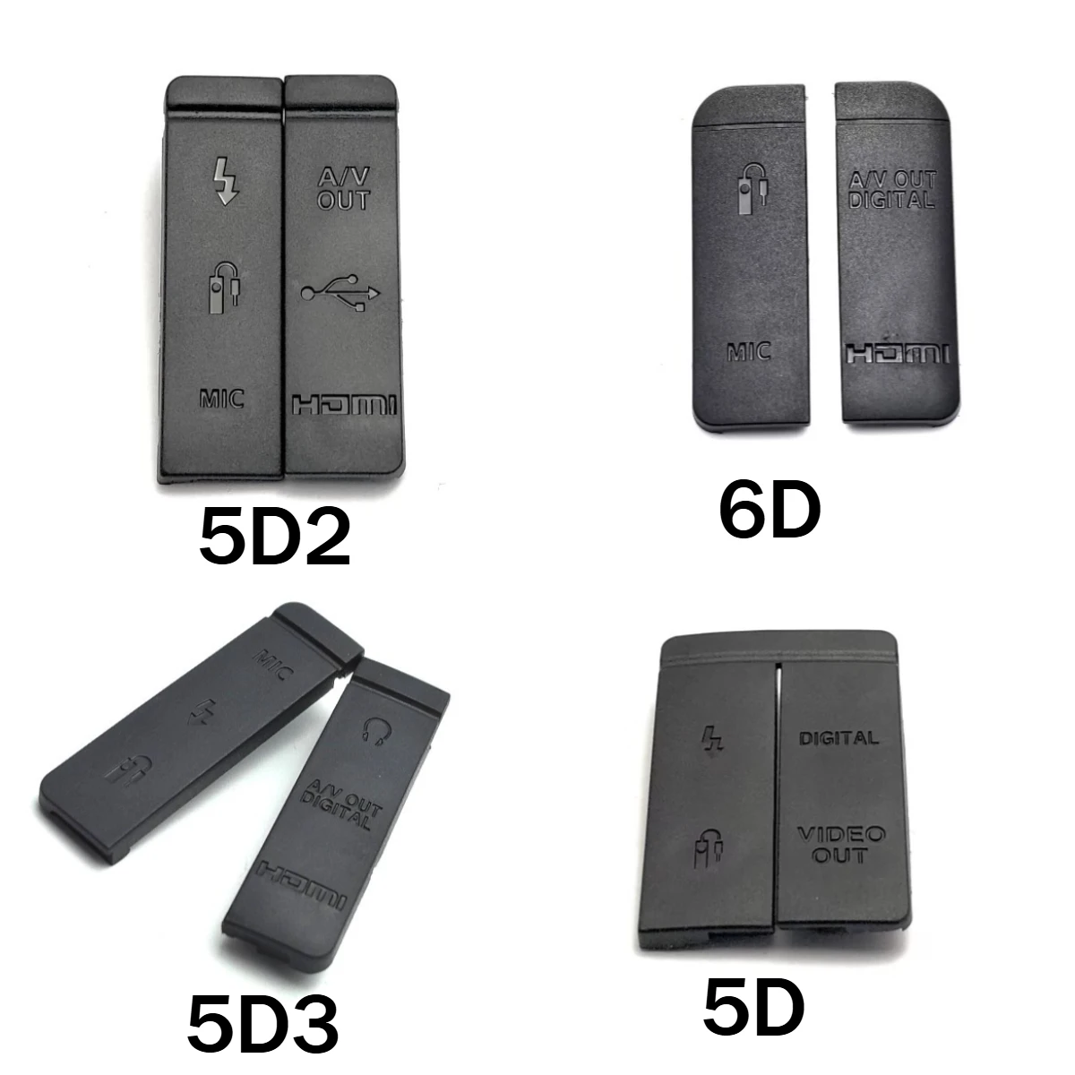 Nouveau pour Canon EOS 5D 6D 5D3 5D2 USB couvercle latéral en cuir prise de Port en caoutchouc accessoires de réparation d'appareil photo