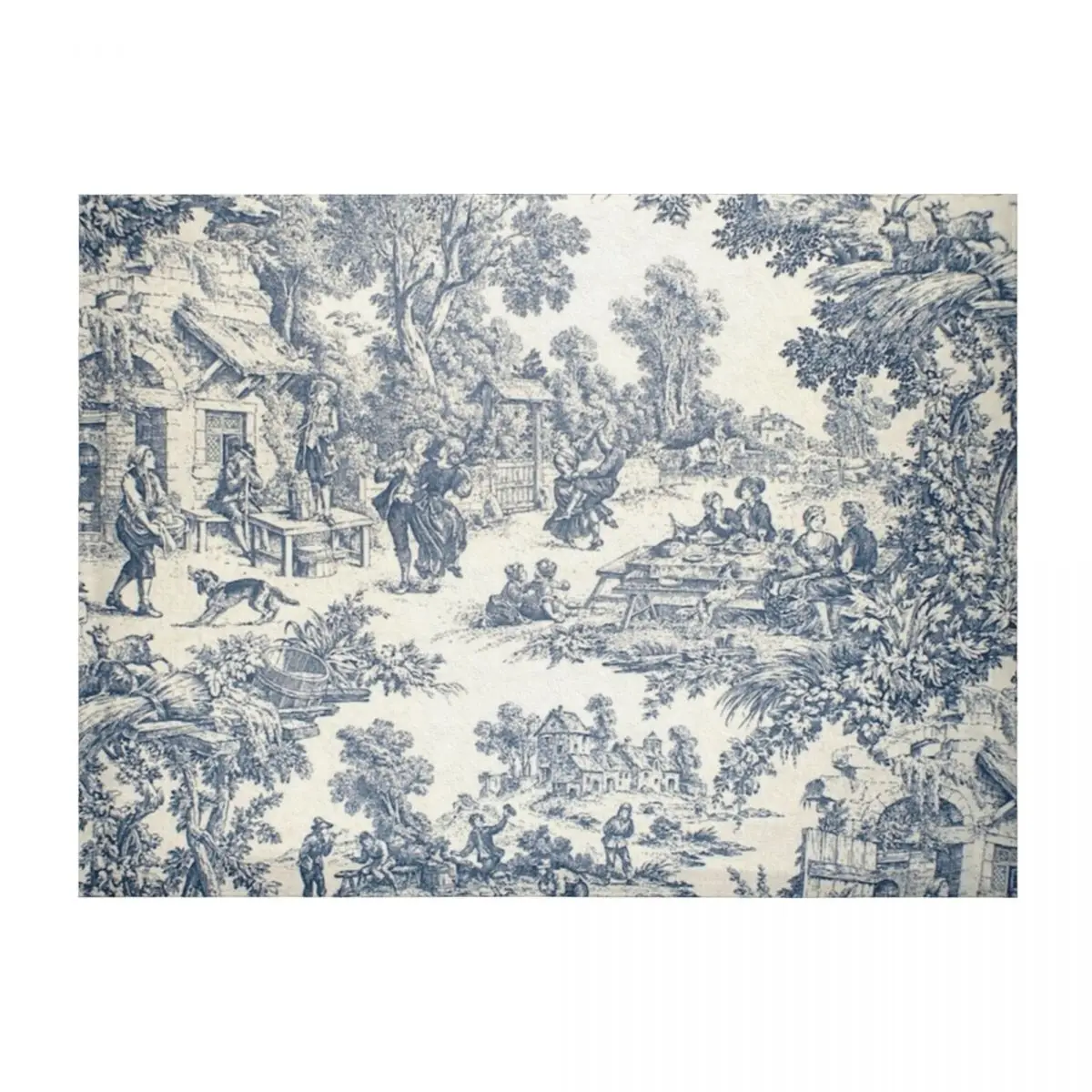 

Toile de Jouy Number 2 Throw Blanket Sofa Furry Giant Sofa Shaggy Blankets