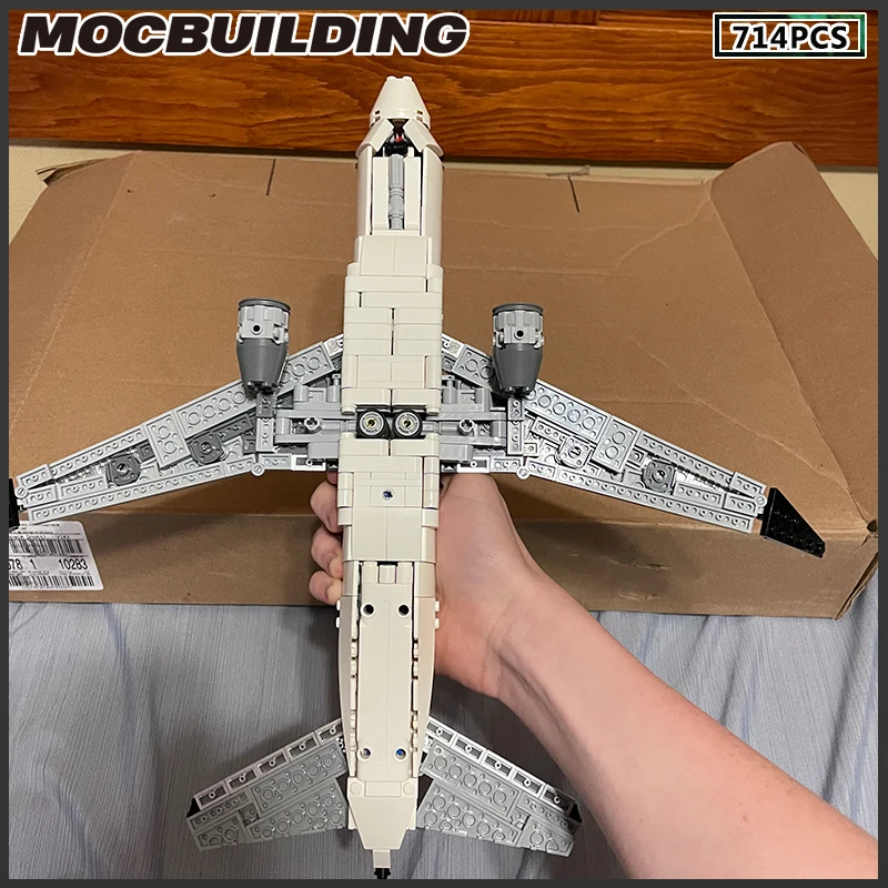 MOC Building Blocks Jet Plane Airliner 1:80 scala modello modulare mattoni fai da te assemblare giocattoli regali di natale regalo di compleanno