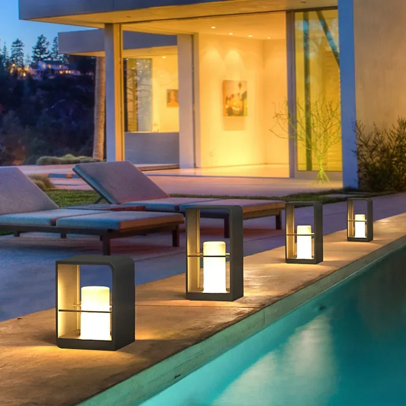Outdoor Garden Lawn Lights Outdoor Garden Decoration Atmosphere Landscape Lights Solar Grass Lights Stainless Steel Waterproof
