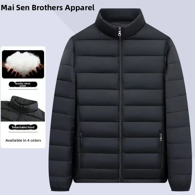 

Men's Lightweight down Cotton Jacket Ultra-Thin Short Style Casual Outerwear Warmth Youth Fashion Breathable Size plus