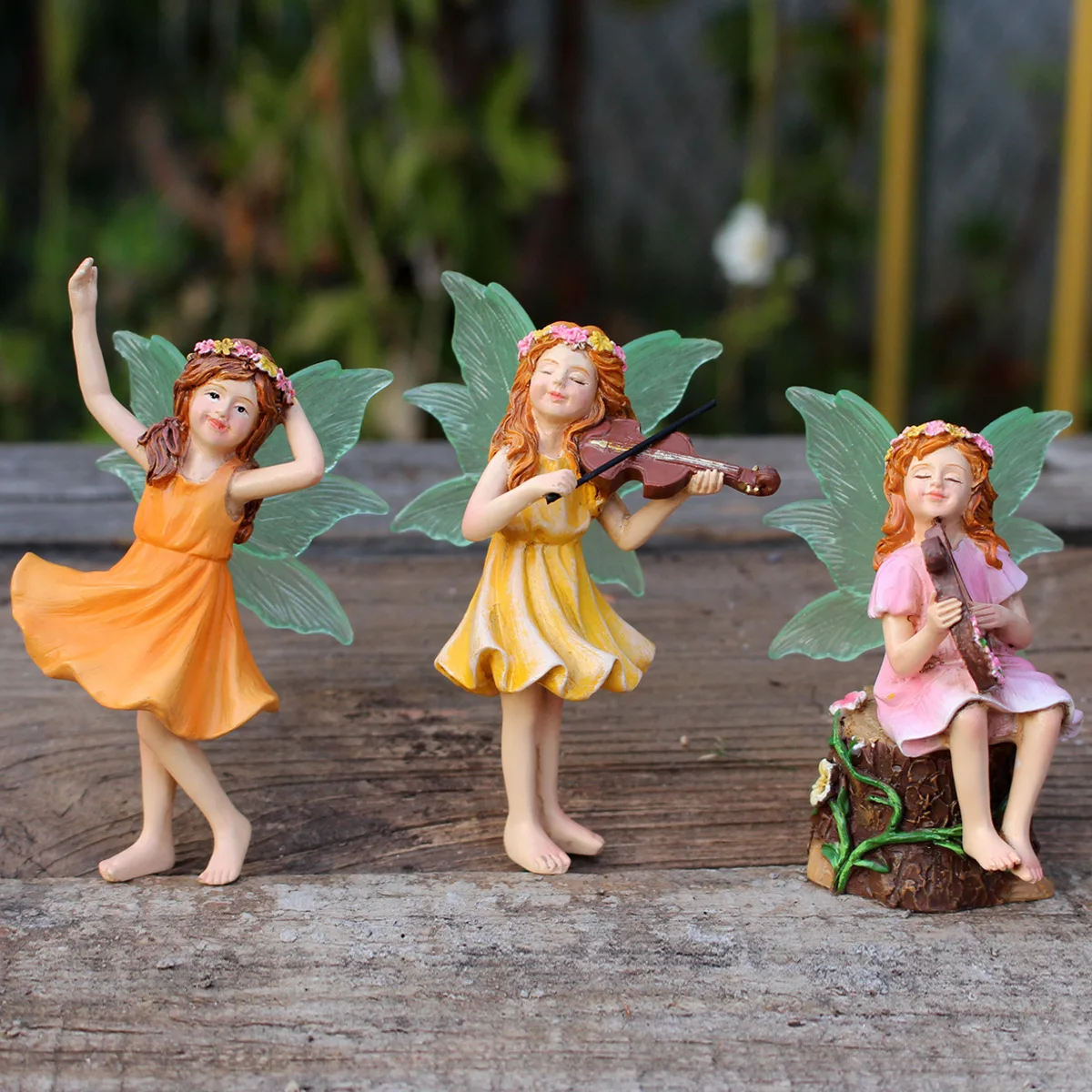 

3pcs Mini Resin Playing Dance Flower Fairy Very Cute Fairy Model Flower Pot And Sand Table Decoration Suitable As A Gift For Fai