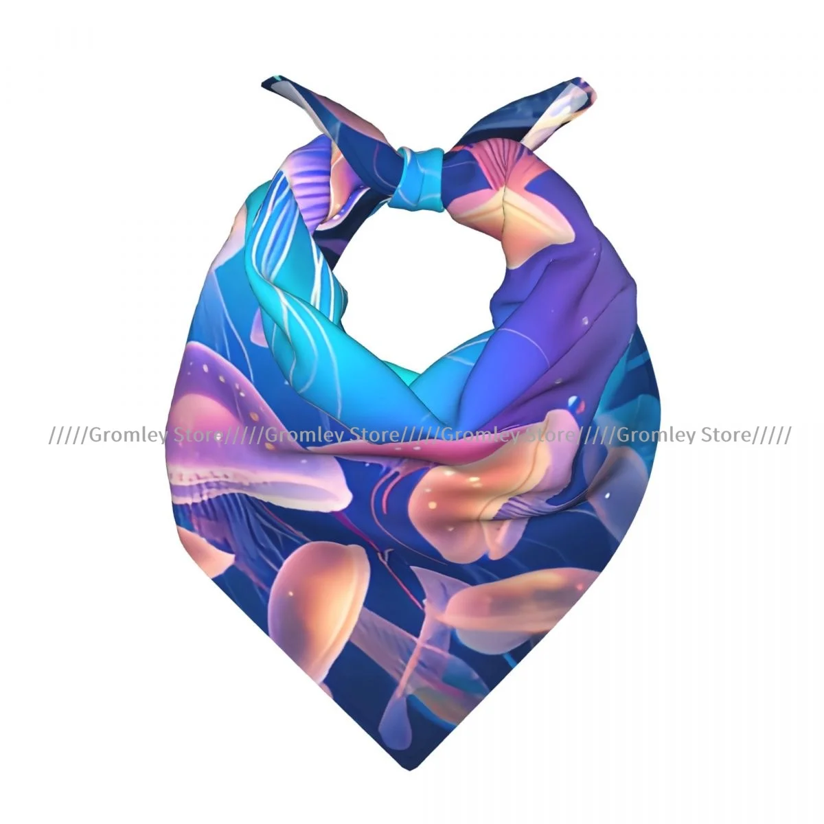 

Square Scarf Women Colorful Jellyfish Style Bandana Headscarf