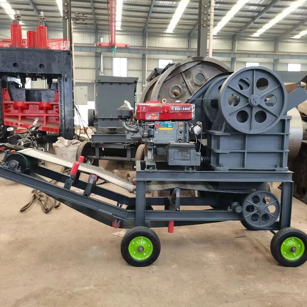 

Маленькая мобильная дробилка для камней с лимонами и конвейером, дробилка для челюстей из золотой руды