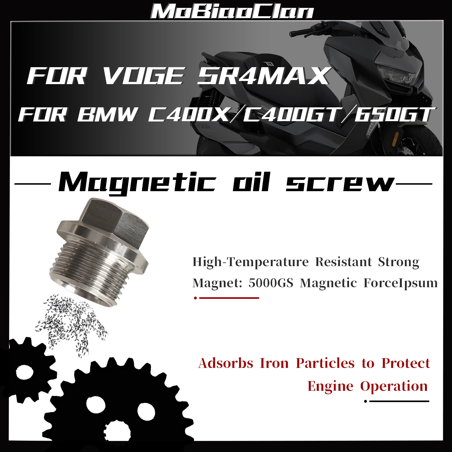 

For BMW C400X C400GT 650GT c400x c400gt modified stainless steel magnetic filter screw accessories VOGE SR4MAX Oil drain screw