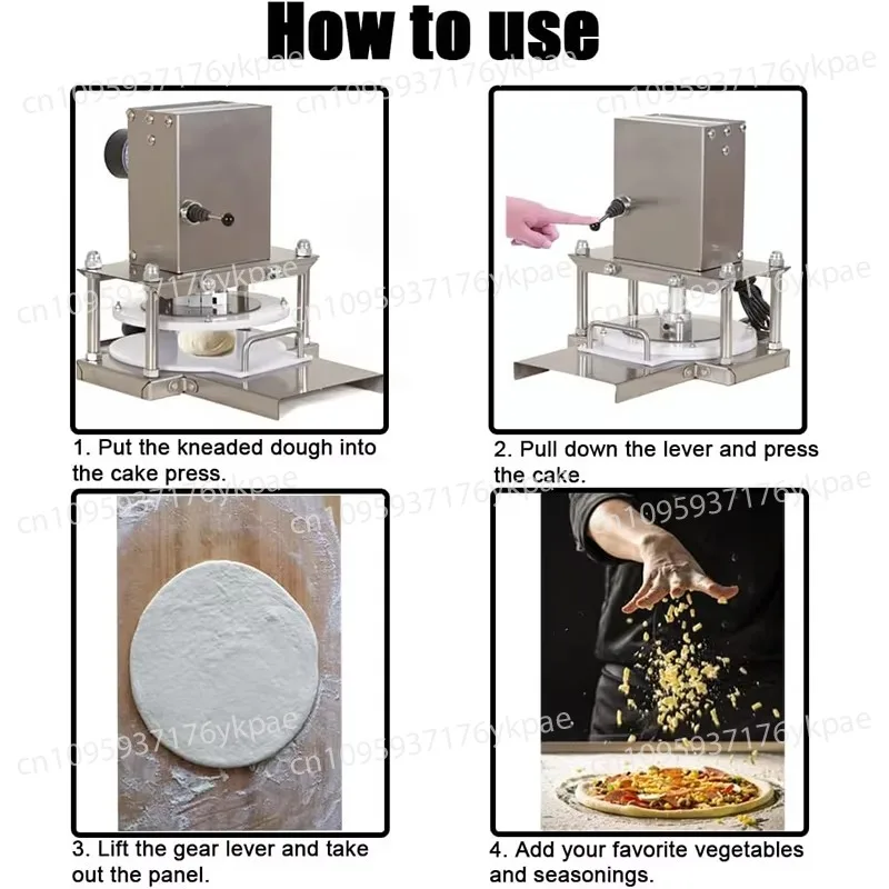 Semi-automatic Stainless Steel 8.7 Inch Commercial Pizza Dough Press 22cm Dough Press