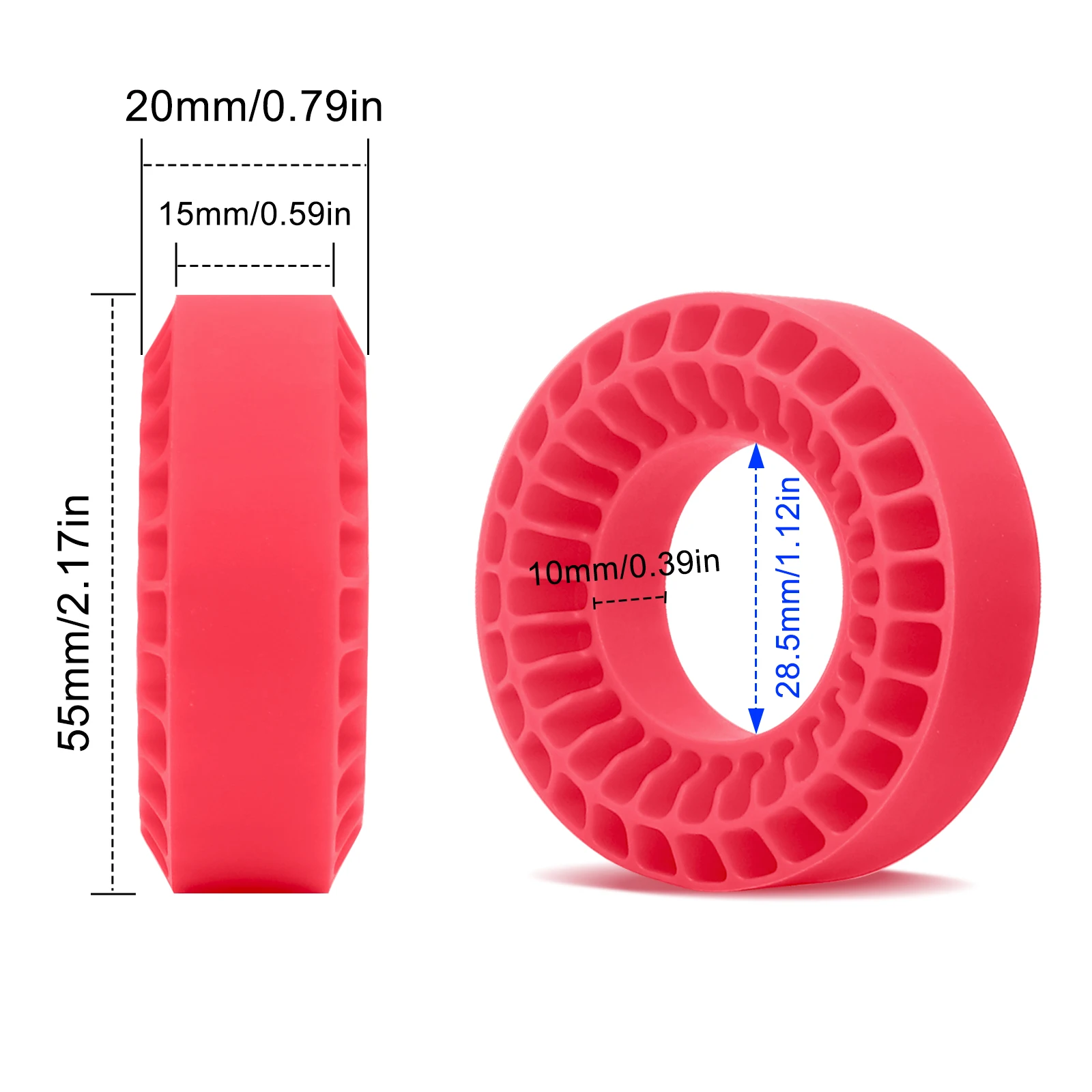 Esilun silikonowe wkładki gumowa opona pianki 1.0 opony do kół dla TRX4M SCX24 1/18 1/24 opony gąsienicowe pasujące 58-63mm 1.0 \