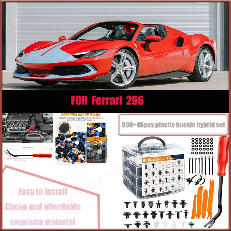 

For Ferrari 296 Bentley Ford Audi BMW Car Plastic Retainer Clips Kit 800+45pcs Auto Fender Push Pin Car Fastener Clip Mixed Set
