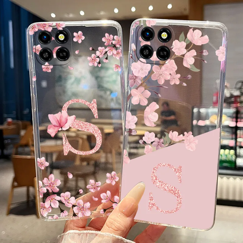 Phone Case For Infinix Smart 6 HD X6512 Casing Flower Letter Transparent Slim Soft Silicone Cover For Infinix Smart 6HD Bumper