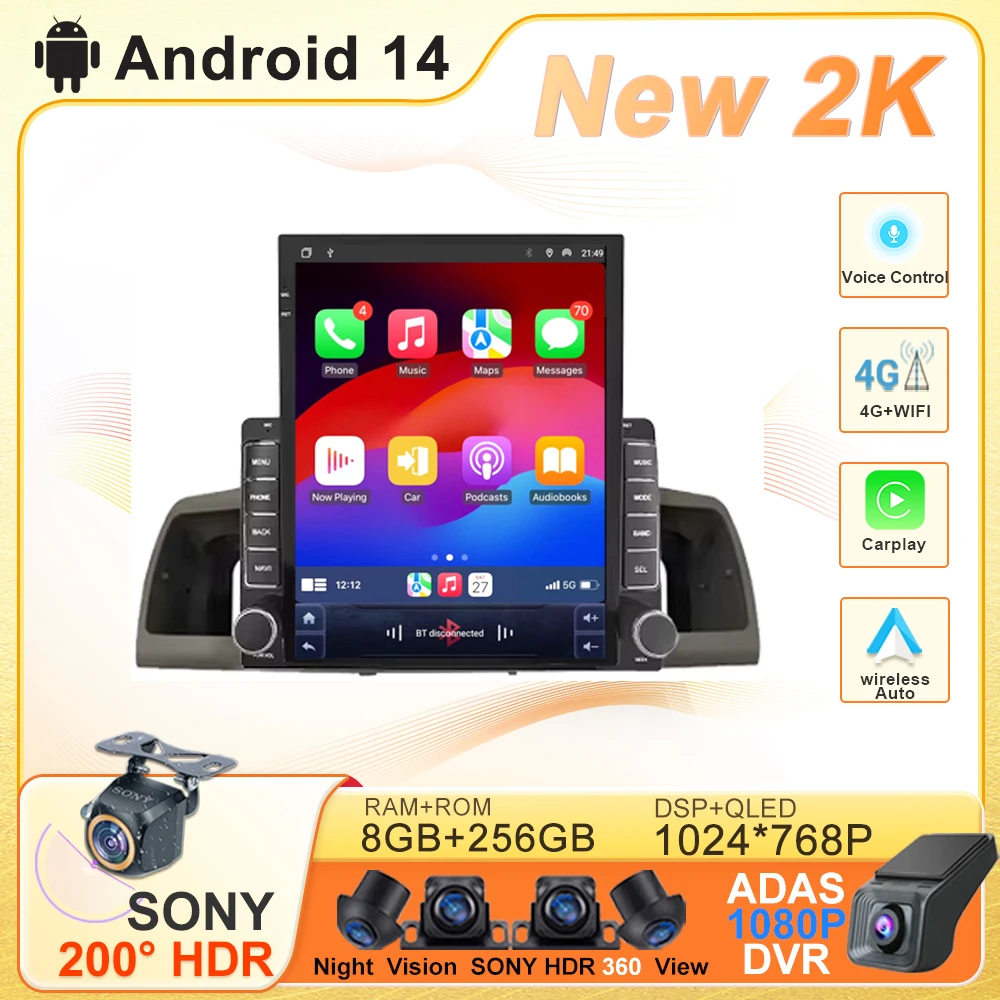 

9.7‘’ Android 14 For Toyota Corolla E120 e 120 BYD F3 2007 - 2011 Auto Radio Multimedia Head Unit Navigation GPS Player Screen