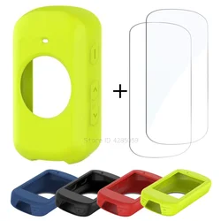 Silicone Case + 2Pcs Tempered Glass for Garmin Edge 830 530 1040 130 Plus GPS Stopwatch Screen Protector Cover Accessories