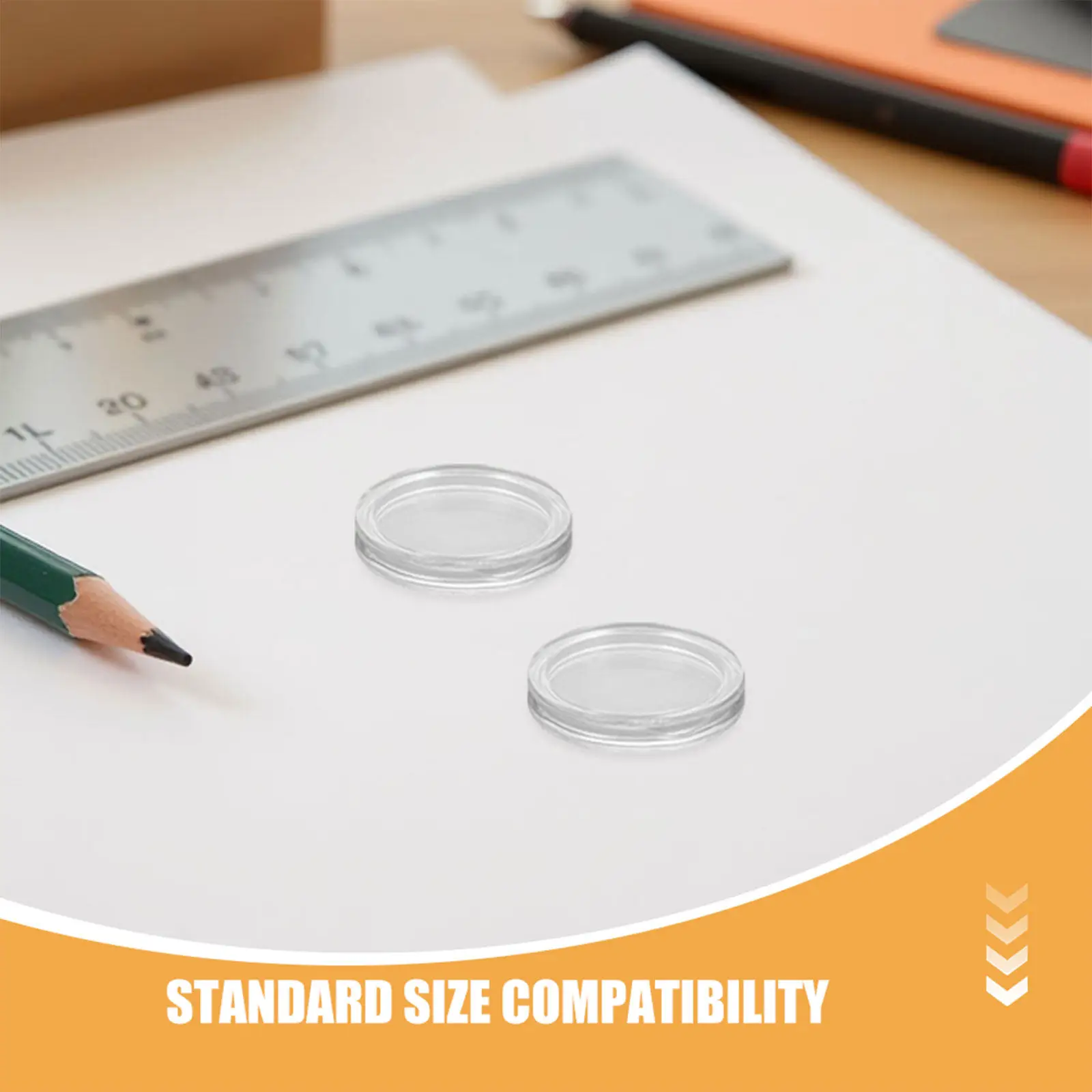 100Pcs Round Clear Acrylic Coin Capsule Collector Coin Case Transparent Airtight Display Organizer Box Round Display Case