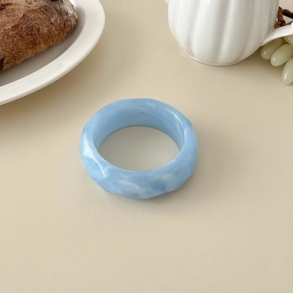 

Bohemian Colorful Resin Bangle Geometric Transparent Pearly Bracelet Jewelry Accessories Dopamine Wide Chunky Hand Ring Gift