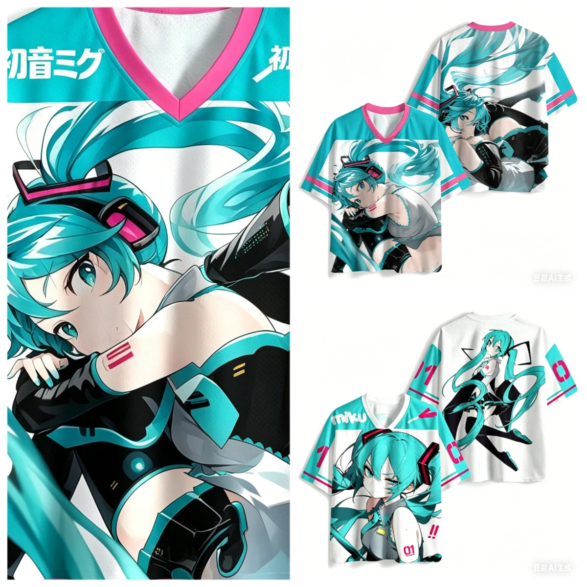 camiseta-estilo-americano-com-estampa-3d-hatsune-miku-para-adultos-e-criancas-ilustracao-divertida-y2k-shorts-amigo