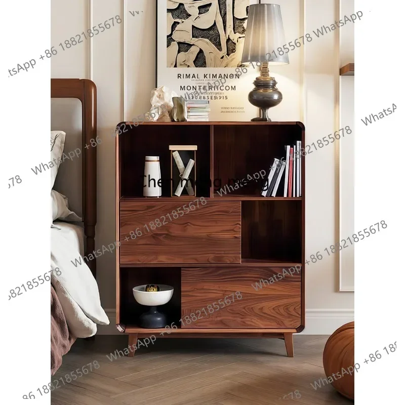 Q181 Medieval solid wood bookshelf shelf living room display cabinet floor-to-ceiling multi-layer storage cabinet