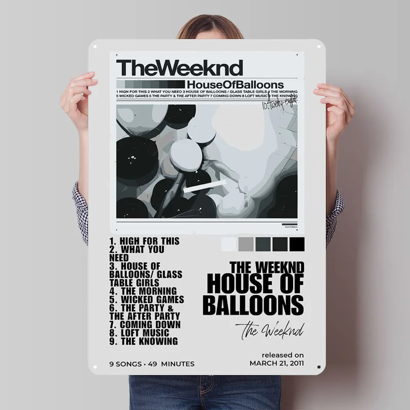 

The Weeknd Vintage Album Cover Metal Poster Wall Art Decor Custom Retro Metal Tin Signs for Home Room Decoration Interior Items