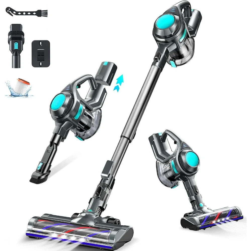 

Cordless Vacuum Cleaner, 23Kpa Powerful Vacuum Cleaners for Home, 1.3L Large Capacity, 30Mins Runtime, 2 Modes,Cleaning