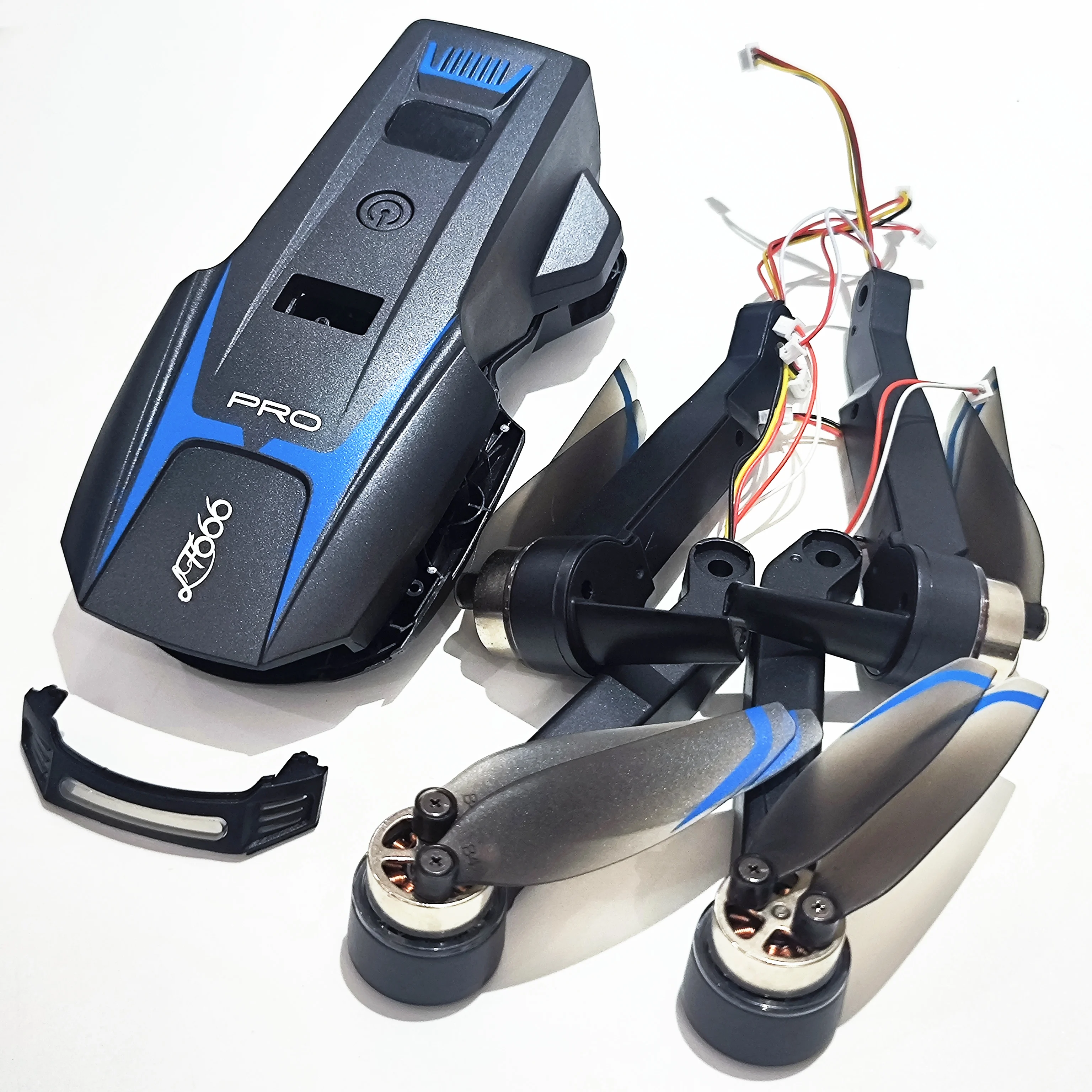 Body Upper Lower Cover Kit + Brushless Motor Arm Full Set With CW CCW Propeller Blade Props for LF666 Foldable RC Quadcopter