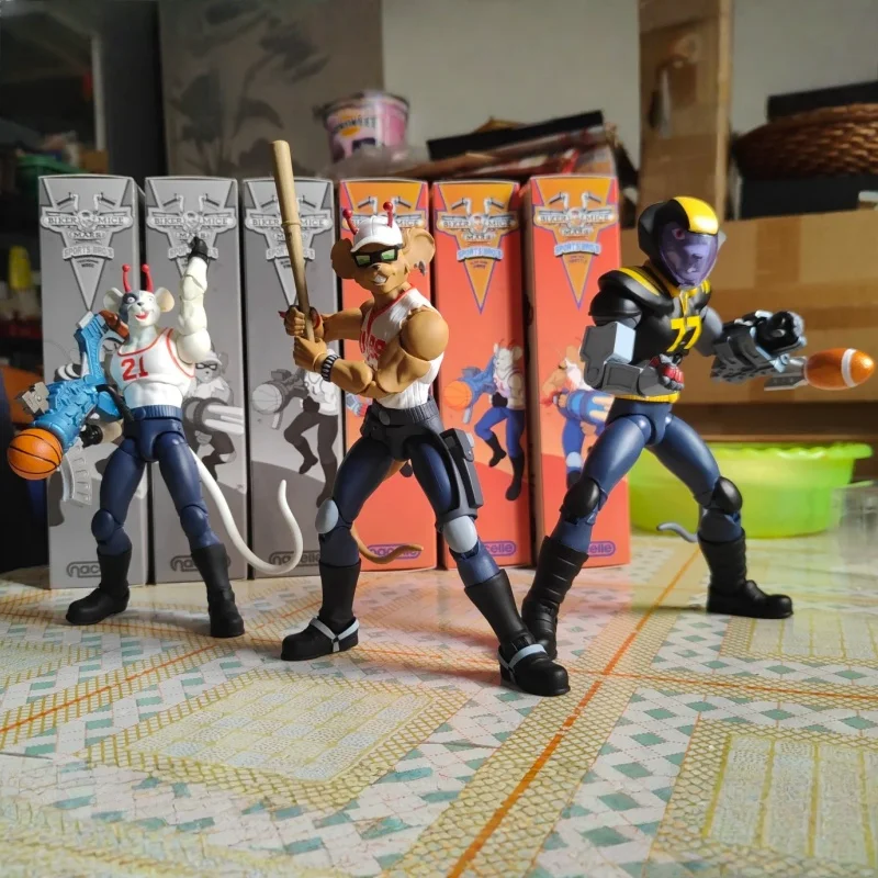 限定在庫 公式 Nacelle Biker Mice from Mars Wave 1 スロットル & ヴィニー 2nd エディション アクションフィギュア 90 年代の漫画グッズ