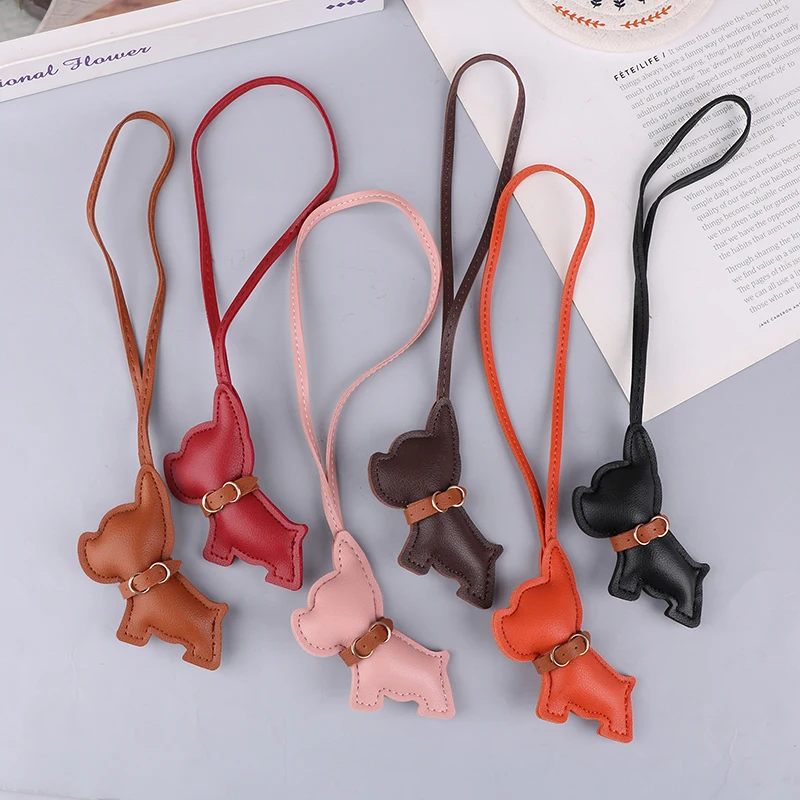 Cute Leather Keychain Cartoon Puppy Charm For Women Girls Bag Pendant Handbag Hanging Decoration