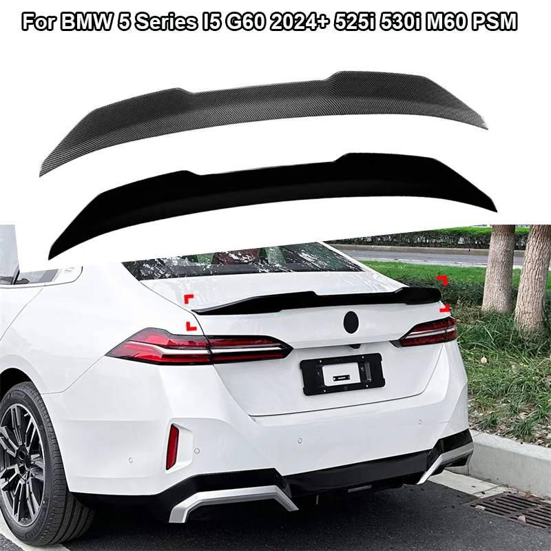 

Rear Trunk Roof Spoiler Tail Tailgate Splitter Lip Spoilers For BMW 5 Series I5 G60 2024+ 525i 530i M60 PSM HIGH KICK DUCKBILL