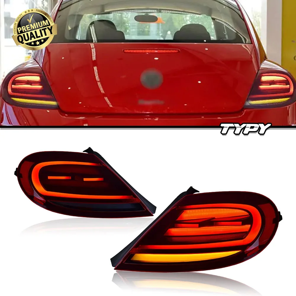 

TYPY LED Taillights For VW Volkswagen Beetle 2013-2019 Taillamp Rear Lamp Brake Turn Signal Tail Sequential Fog Reverse Light