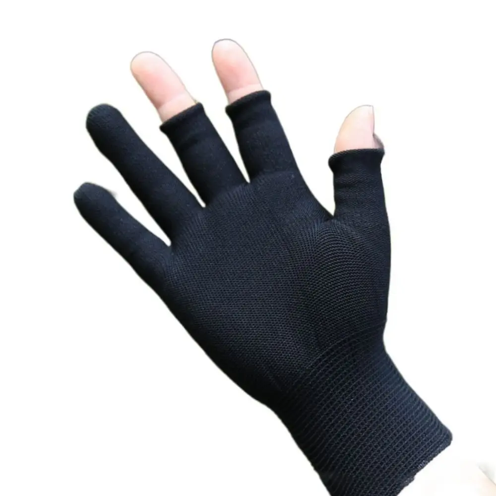 Sports/Biking Anti-Slip Fishing Gloves Thin Stretch Sunscreen Spring Summer Gloves Open Three Finger Cycling Gloves Men/Women