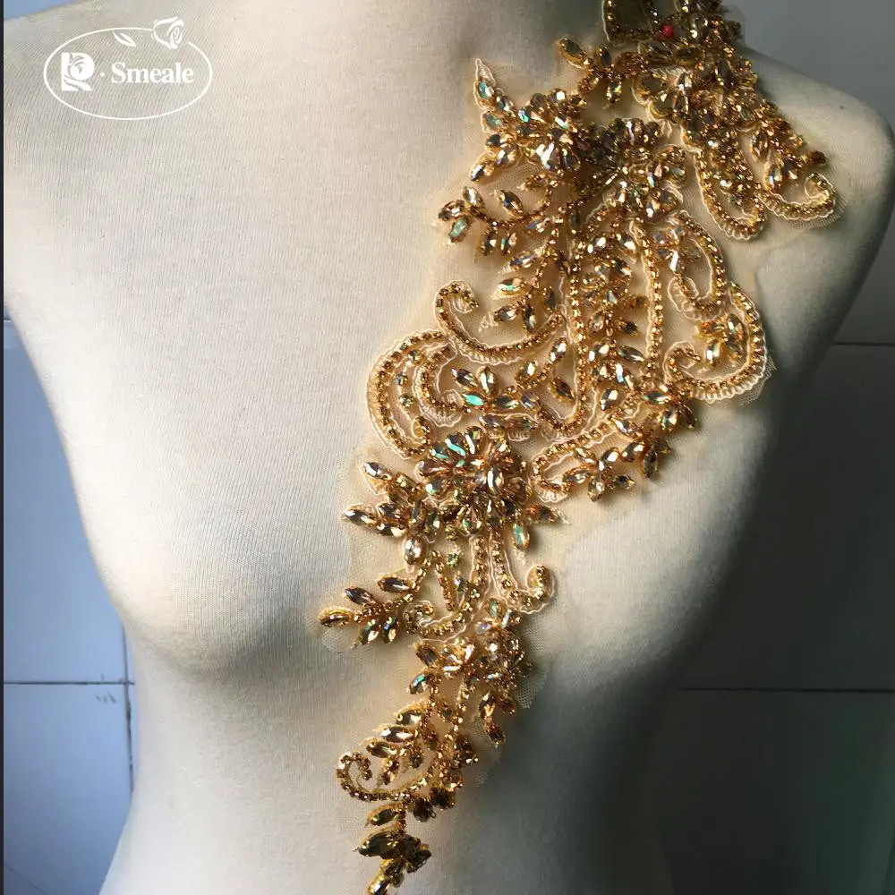 Dingzhu-Water Diamond Large Flower, Transparent Mesh Bottom Material,Lace Handmade, DIY Clothing Accessories for Wedding Dresses