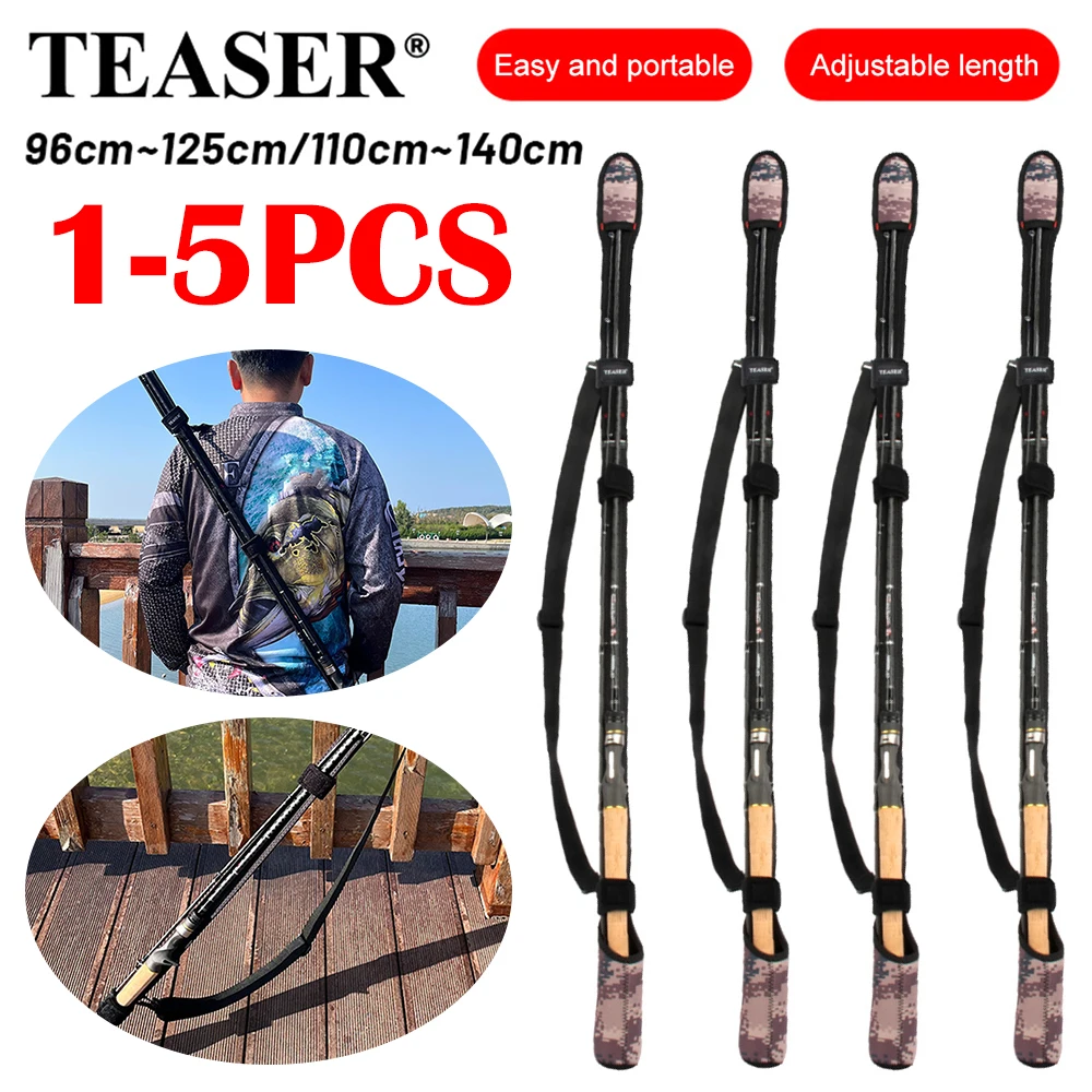 Fishing Rod Belt Protector Carp Fishing Rod Holder Strap Reel Elastic Wrap Band Tackle Pole Holder Fastener Protective Sleeve