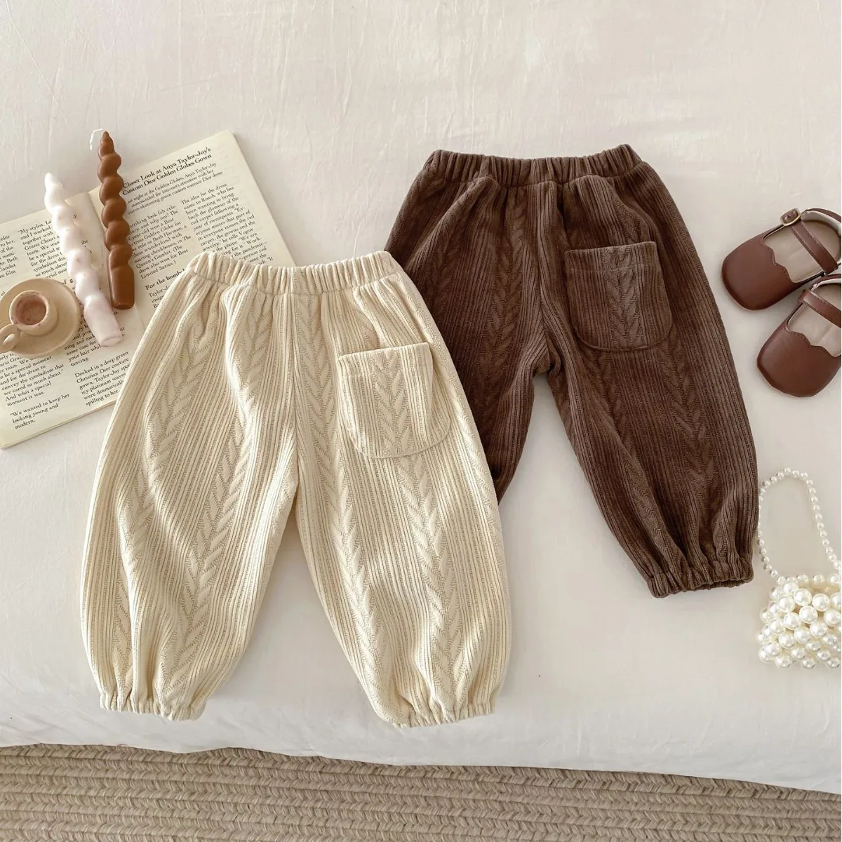 2024 New in Girls' Trousers: Spring Baby Long Pants , Outdoor Anti-mosquito Pants for Babies, Thin Lantern Pants for Children