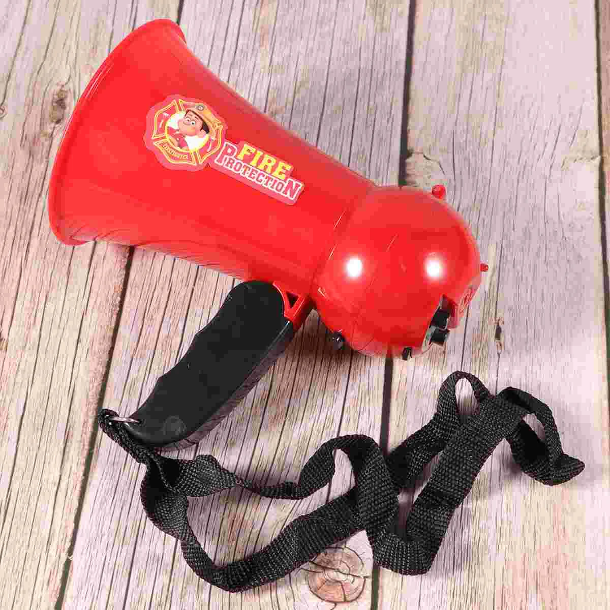 Police Megaphone Toy Funny Guide Loudspeaker Toy Role Cosplay Toy for Kid Child Boy (Red, No Batteries)