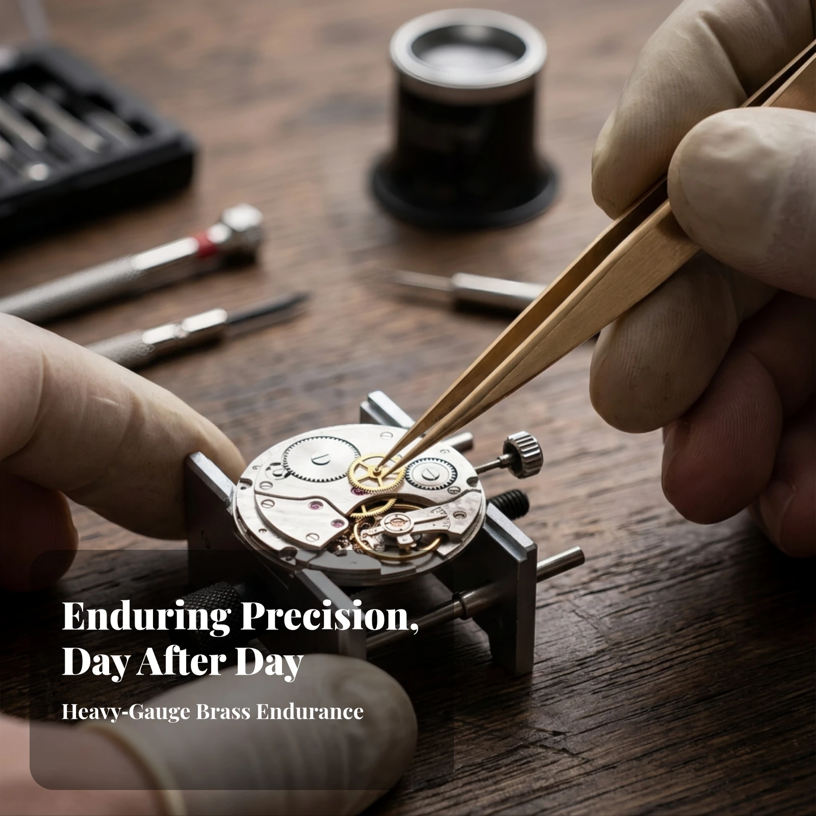 Precision Tweezers Antinon-Magnetic Brass Tweezers Tool Antimagnetic Rust-Resistant for Watchmakers