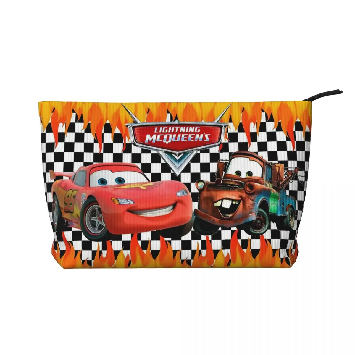 

Косметичка McQueen с мультяшным освещением на заказ для женщин, дорожный косметический органайзер, вельветовые милые сумки для хранения автомобилей, туалетные сумки