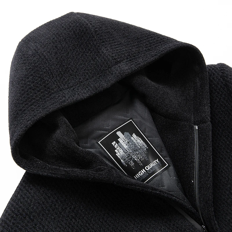 BATMO 2023 new arrival autumn&winter wool hooded trench coat men,male jackets overcoat 2310