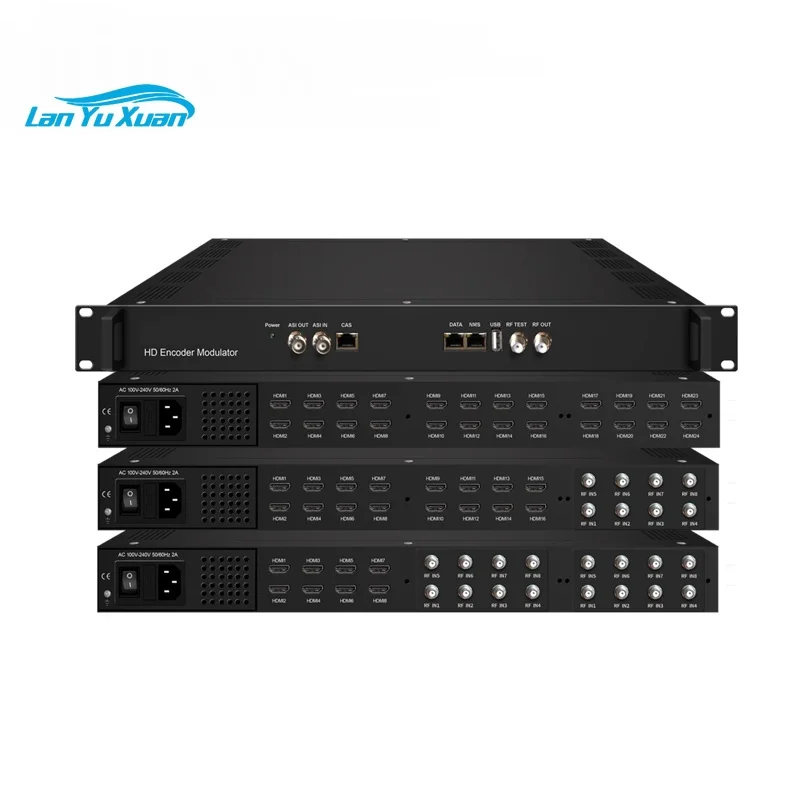 All in One Multiplexer and Scrambling 24 Channels hd to Qam Encoder Modulator with SRT RTSP HLS