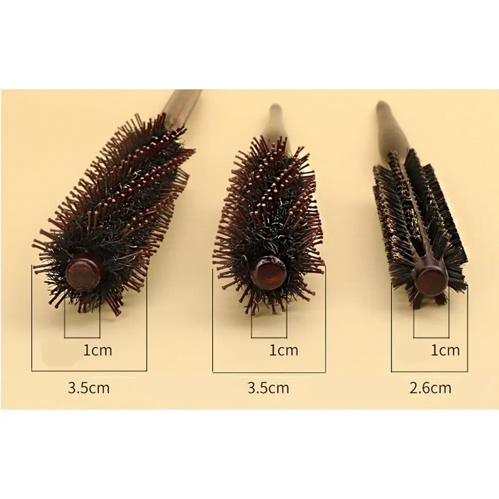 New Anti Static Small Round Brush Wooden Handle Hair Brush Teasing Brush Styling Hair Tool Blow Drying Brush Barber Shop
