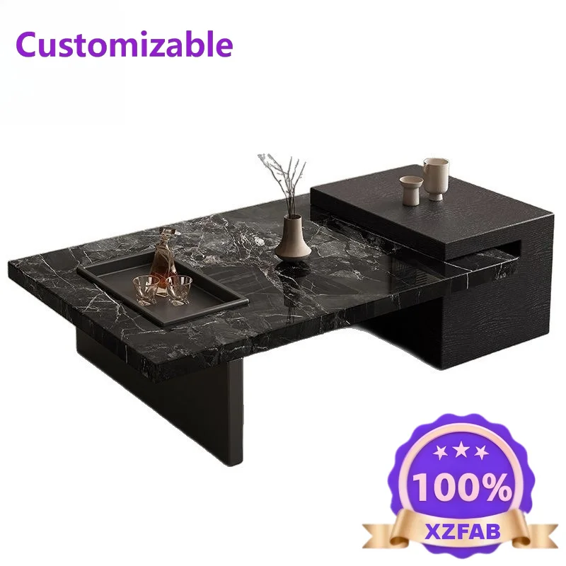 Factory Direct 2026 Italian light luxury coffee table combination modern simple square small apartment minimalist rock