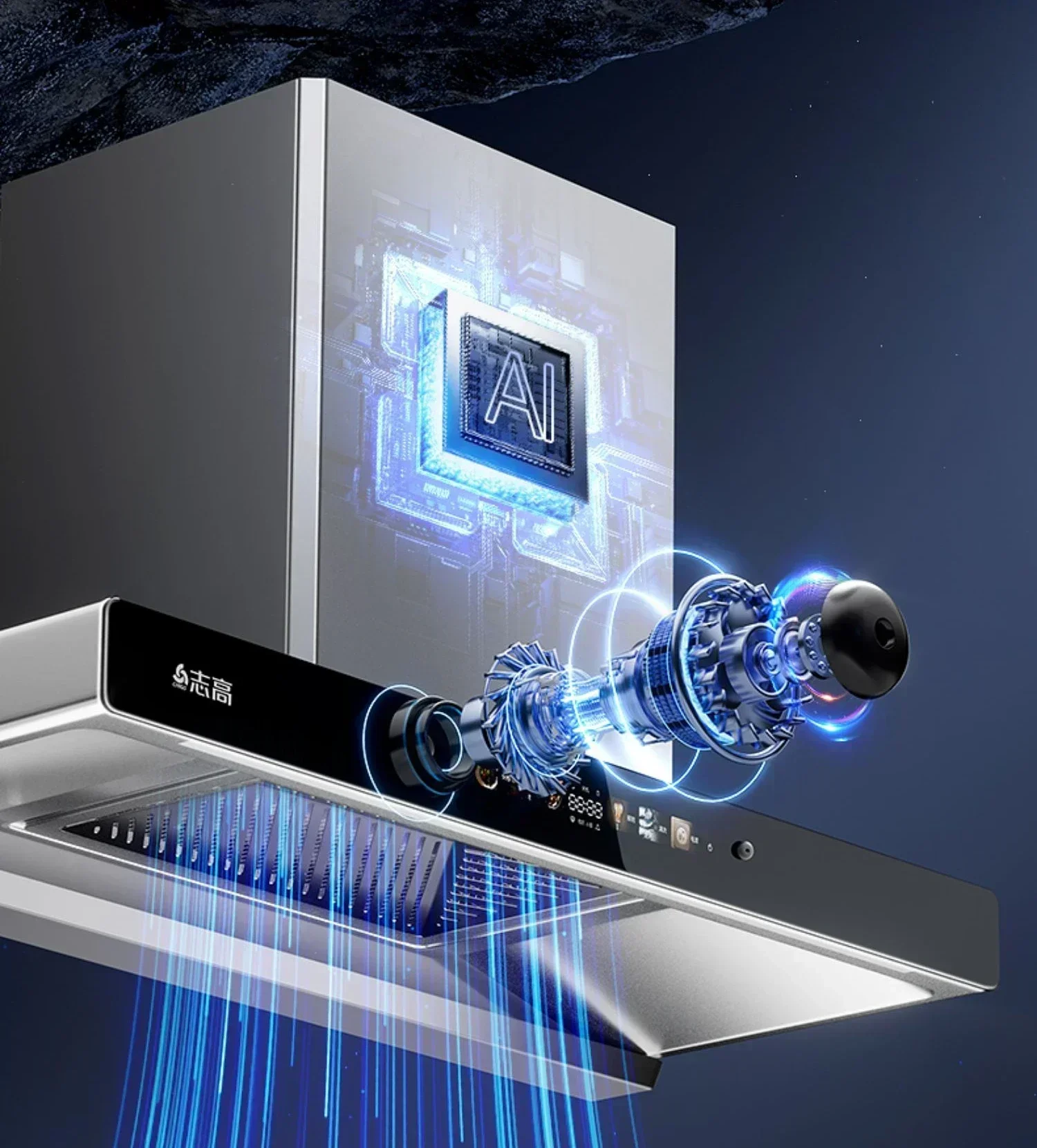 شفاط المطبخ العلوي من النوع T على الطراز الأوروبي المنزلي: شفط كبير وشفاط نطاق التنظيف التلقائي