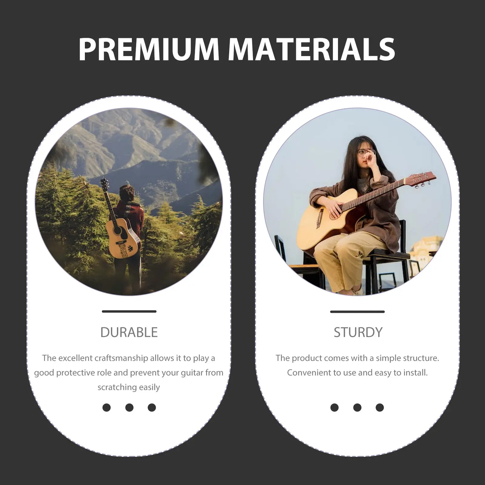 

Thickened Plastic Guitar Pickguard Protective Scratch Plate Replacement for Acoustic Folk Guitar Parts Scratch Plate