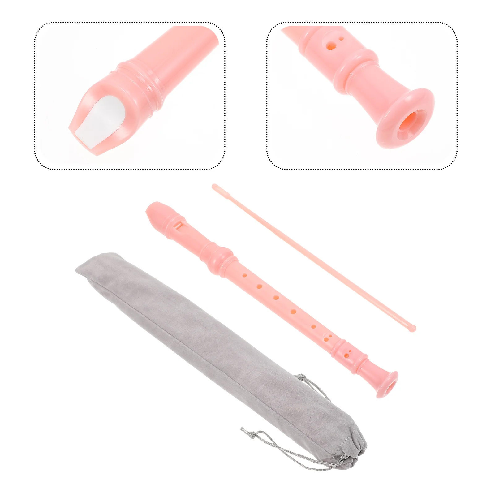 1 zestaw Flet Traversowy Soprano 8 Dziurkowy Klarinet Różowy Wytrzymały Instrument Muzyczny Edukacyjny Do Nauki Muzyki