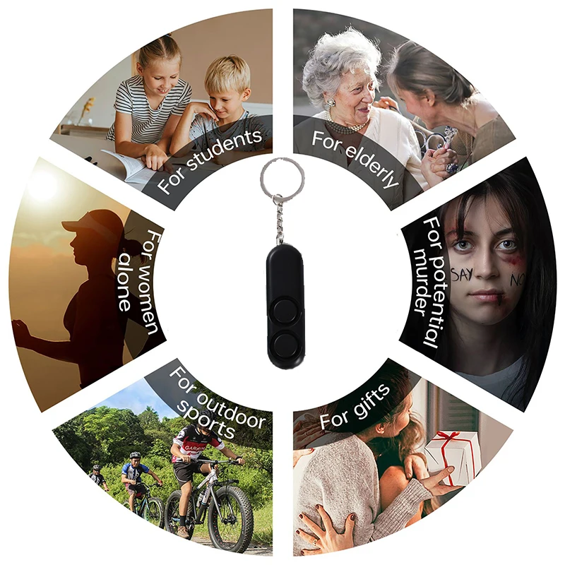 Portable Self-Defense Alarm 130dB Safety Sound Anti-Wolf Device Children And Women Outdoor Distress Protection Alarm Keychain