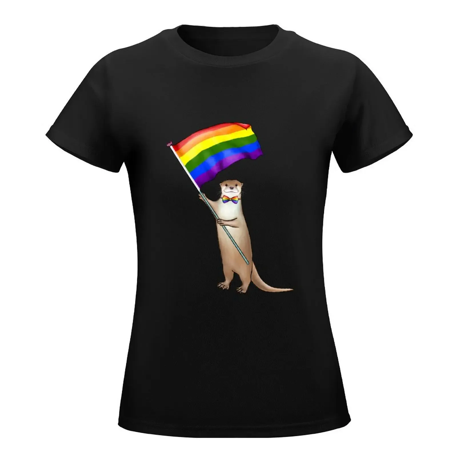 Pride Otter T-Shirt vintage clothes summer clothes shirts graphic tees cute tops Women t-shirts